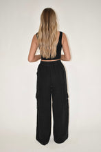 Load image into Gallery viewer, Ash Black Mineral Washed Cargo Pants
