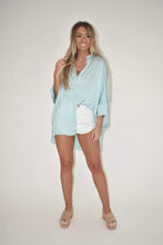 Load image into Gallery viewer, Mint Satin Button Down Blouse
