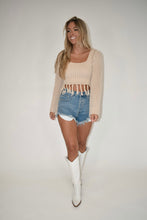 Load image into Gallery viewer, Knit Fringe Cropped Sweater Top
