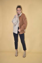 Load image into Gallery viewer, Taupe Patchwork Oversized Shacket
