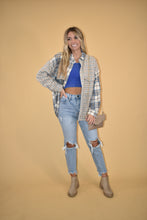 Load image into Gallery viewer, Blue Patchwork Plaid Shacket
