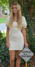 Load image into Gallery viewer, Polka Dot Mesh Puff Sleeve Dress
