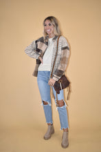Load image into Gallery viewer, Brown Patchwork Plaid Shacket
