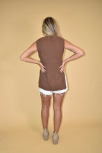 Load image into Gallery viewer, Brown Oversized Sweater Vest
