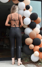 Load image into Gallery viewer, Vegan Leather Flower Top
