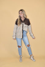 Load image into Gallery viewer, Corduroy Patchwork Plaid Shacket
