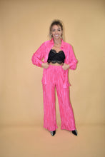 Load image into Gallery viewer, Hot Pink Pleated Wide Leg Pants (part of a matching set)
