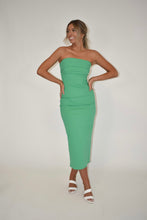 Load image into Gallery viewer, Green Strapless Midi Dress
