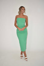 Load image into Gallery viewer, Green Strapless Midi Dress
