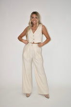 Load image into Gallery viewer, Cream Wide Leg Pants (part of a matching set)
