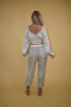 Load image into Gallery viewer, Long Sleeve Satin Crop Top
