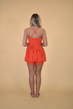 Load image into Gallery viewer, Tomato Ruched Tube Romper

