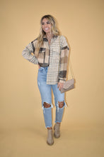 Load image into Gallery viewer, Taupe Flap Over Crossbody Purse with Gold Chain Strap
