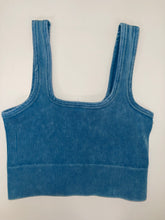 Load image into Gallery viewer, Acid Wash Ribbed Square Neck Cami
