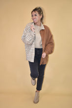 Load image into Gallery viewer, Taupe Patchwork Oversized Shacket
