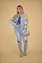Load image into Gallery viewer, Blue Patchwork Plaid Shacket
