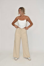 Load image into Gallery viewer, Beige Straight Leg Cargo Pants
