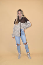 Load image into Gallery viewer, Corduroy Patchwork Plaid Shacket
