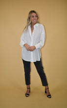 Load image into Gallery viewer, White Open Back Button Up Blouse
