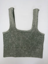 Load image into Gallery viewer, Acid Wash Ribbed Square Neck Cami
