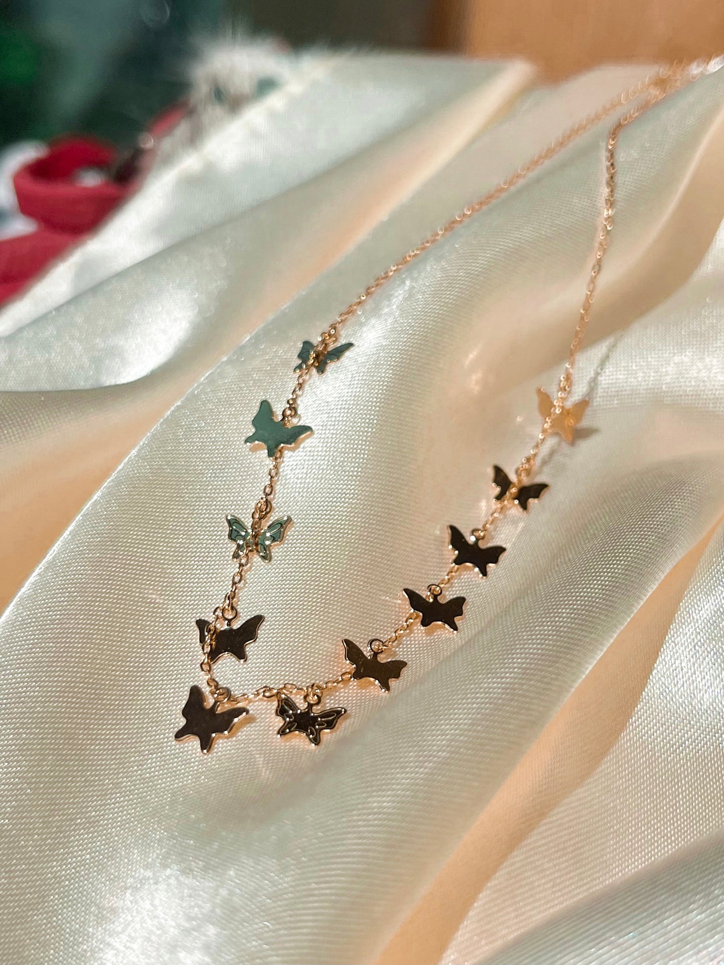 Little Butterfly Necklace Gold Dipped