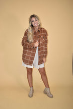 Load image into Gallery viewer, Camel Plaid Flannel Shacket
