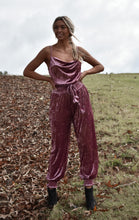 Load image into Gallery viewer, Hot Pink Velvet Cowl Neck Tank Top
