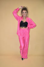 Load image into Gallery viewer, Hot Pink Pleated Wide Leg Pants (part of a matching set)
