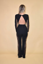 Load image into Gallery viewer, Lace Mesh Rhinestone Jumpsuit
