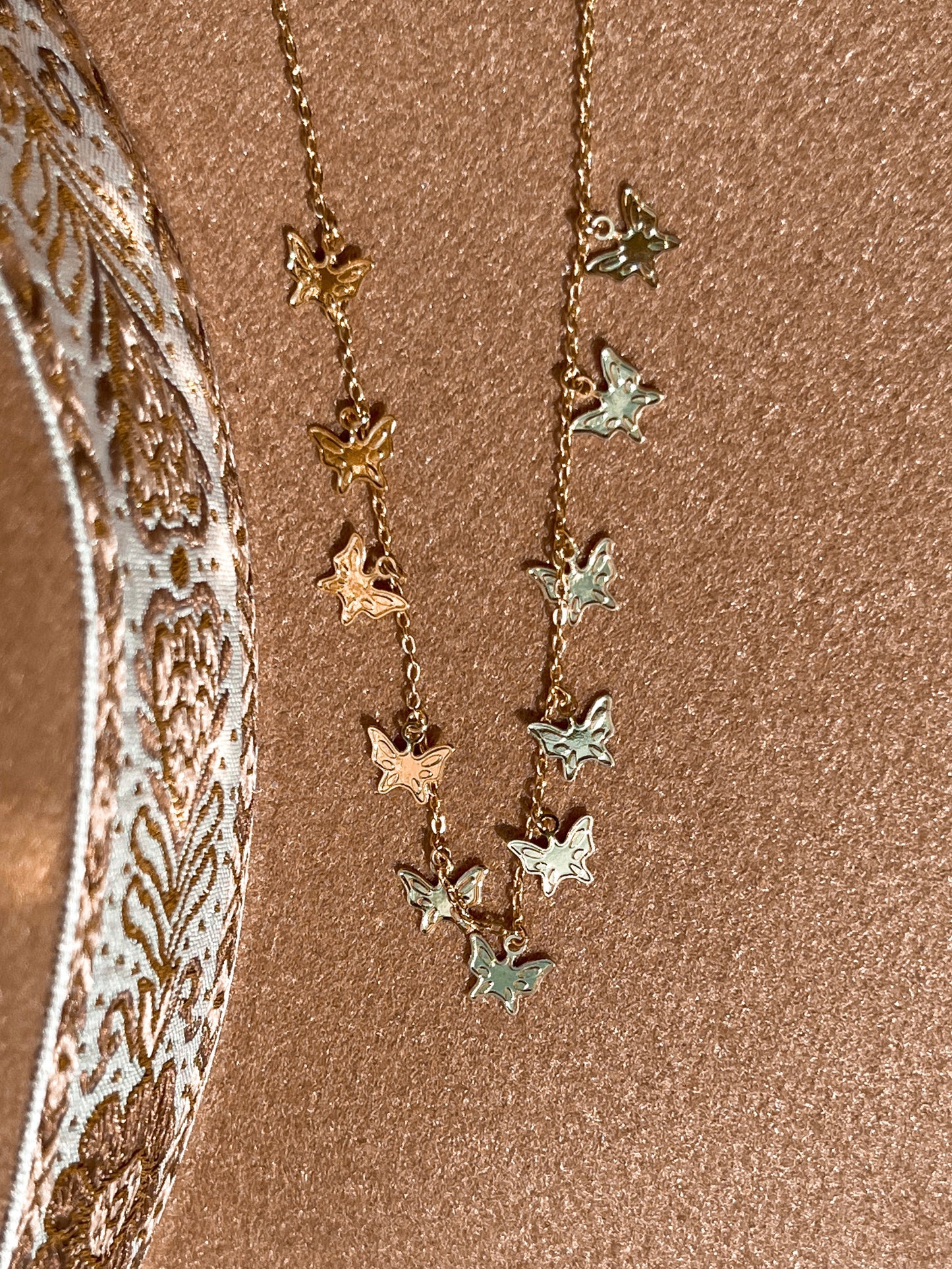 Little Butterfly Necklace Gold Dipped