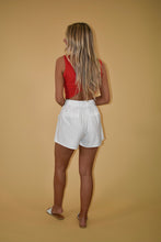 Load image into Gallery viewer, Pinstripe High Waisted Pleated Shorts
