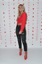 Load image into Gallery viewer, Black Distressed Mom Jeans
