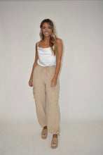 Load image into Gallery viewer, Tan Drawstring Cargo Pants
