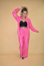 Load image into Gallery viewer, Hot Pink Pleated Wide Leg Pants (part of a matching set)
