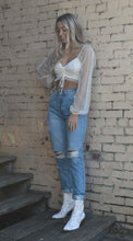 Load image into Gallery viewer, Long Sleeve Mesh Crop Top
