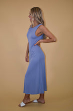 Load image into Gallery viewer, Pale Indigo V Back Midi Dress
