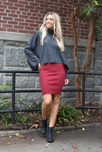 Load image into Gallery viewer, Burgundy Knit Skirt

