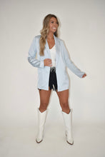 Load image into Gallery viewer, Sky Blue Satin Blazer
