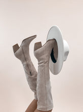 Load image into Gallery viewer, Beige Suede Over the Knee Boots
