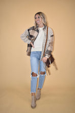 Load image into Gallery viewer, Brown Patchwork Plaid Shacket

