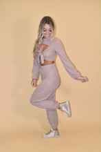 Load image into Gallery viewer, Taupe Knit Long Sleeve Crop Top (part of a matching set sold separately)
