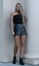 Load image into Gallery viewer, Color Block Vegan Leather Shorts
