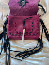 Load image into Gallery viewer, Fuchsia Leather Fringe Purse with Braided Strap - American Darling
