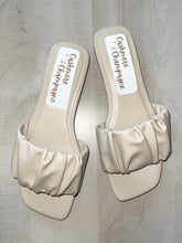 Load image into Gallery viewer, Bone Ruched Slide Sandal

