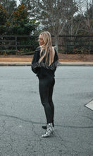 Load image into Gallery viewer, Rhinestone Fringe Black Denim Jacket
