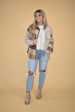 Load image into Gallery viewer, Brown Patchwork Plaid Shacket
