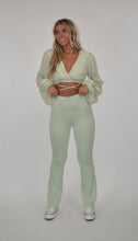 Load image into Gallery viewer, Gingham High Waisted Flare Pants
