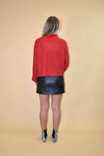 Load image into Gallery viewer, Red Mock Neck Knit Sweater
