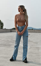 Load image into Gallery viewer, Front Split High-Waisted Jeans
