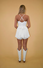 Load image into Gallery viewer, Cream Ruched Tube Romper
